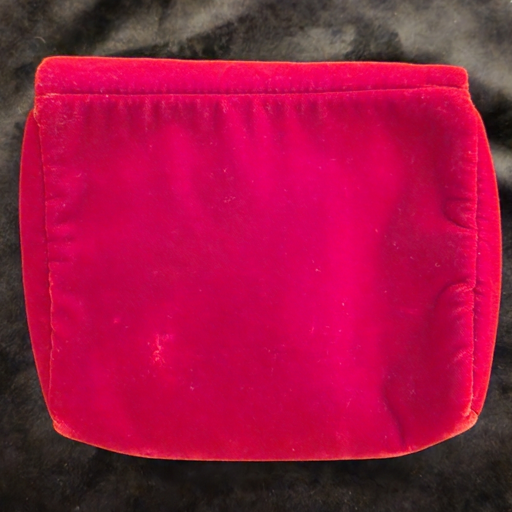 Vintage 1990's Paloma Picasso Wine Red Velour Cosmetics Bag - Picture 7 of 10